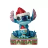 Figurine Stitch & scrump en père noël Disney traditions 6015007