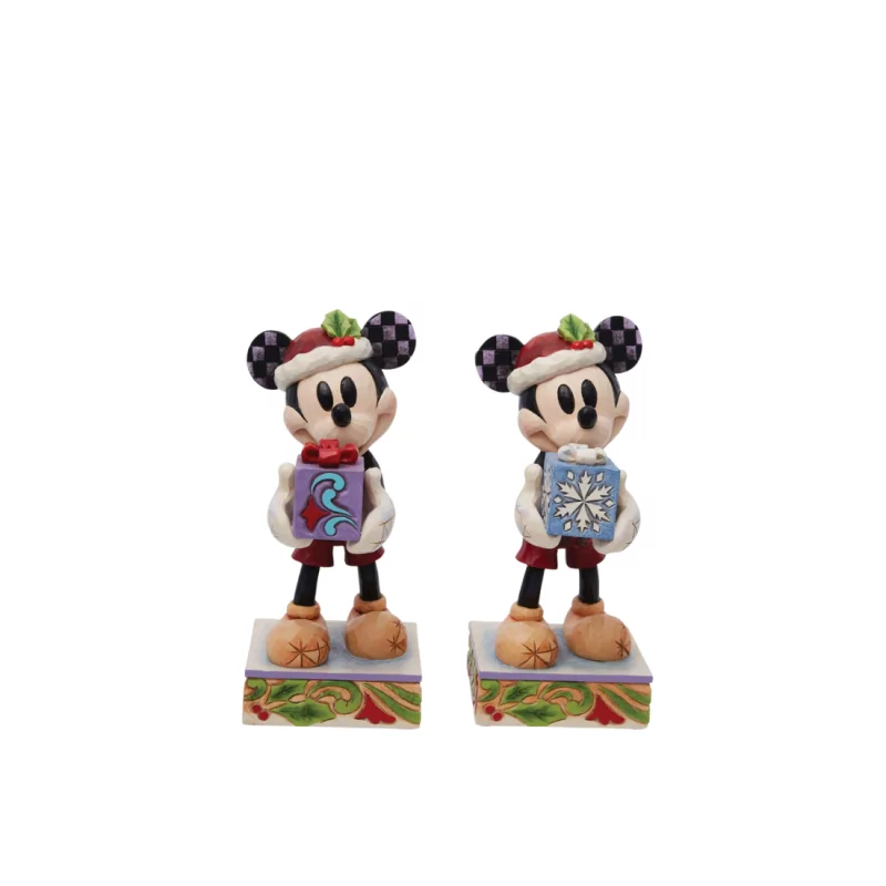 Figurine Mickey de noël avec un cadeau surprise Disney traditions 6013060