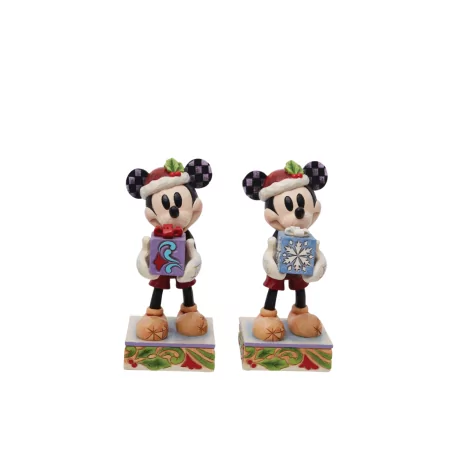 Figurine Mickey de noël avec un cadeau surprise Disney traditions 6013060