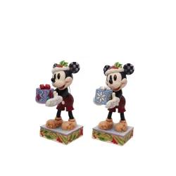 Figurine Mickey de noël avec un cadeau surprise Disney traditions 6013060