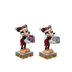 Figurine Mickey de noël avec un cadeau surprise Disney traditions 6013060