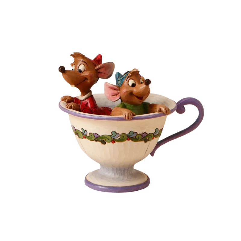 Figurine Jaq & Gus dans la tasse Disney traditions 4016557