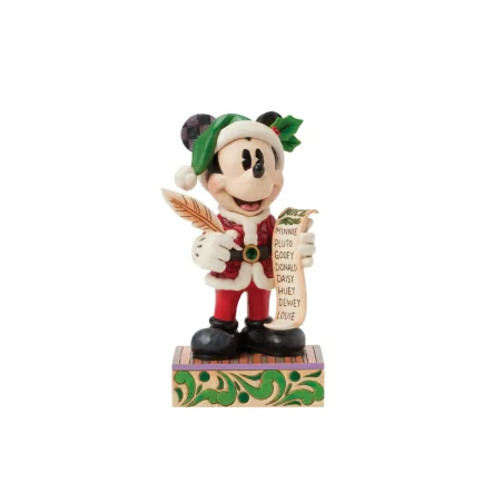 Figurine Mickey père noël avec liste Disney traditions 6016890