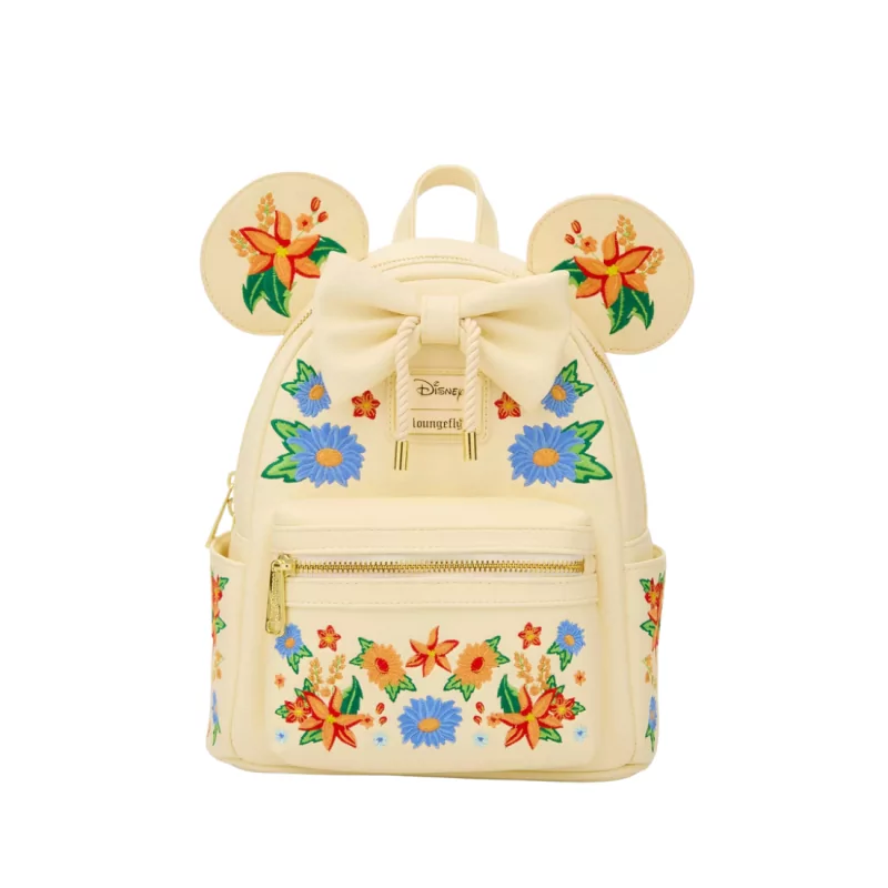Sac à dos orange floral ears Minnie Mouse LOUNGEFLY