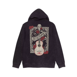 Sweat zippé noir Coco guitare florale