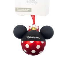 Boule de Noël Disney Minnie Tête Rouge Pois Blancs