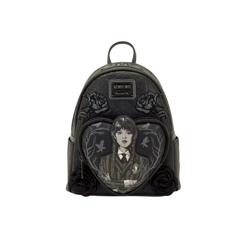 Sac a dos loungefly black roses heart mercredi