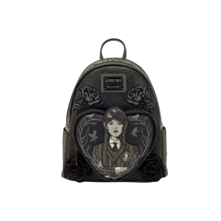 Sac a dos loungefly black roses heart mercredi