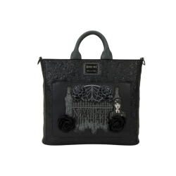 Totebag convertible Black roses heart Mercredi LOUNGEFLY - Livraison 11/2025