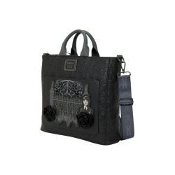 Totebag convertible Black roses heart Mercredi LOUNGEFLY - Livraison 11/2025