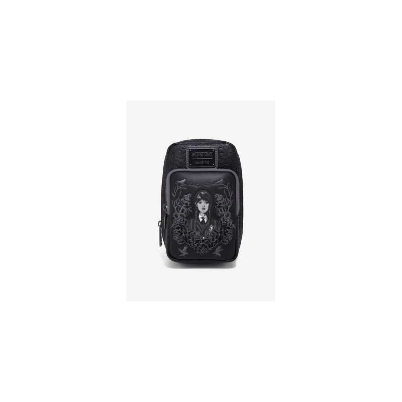 sac a bandoulière Wednesday Black Rose Loungefly livraison 11/25