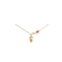 Collier Rose La belle & la bête Disney