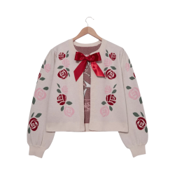 Cardigan nœud papillon rose La Belle et la Bête Disney