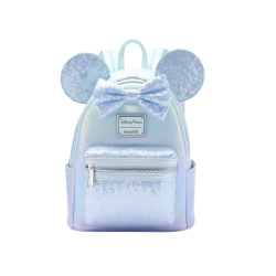 Sac a dos loungefly winter blue sequins minnie mouse