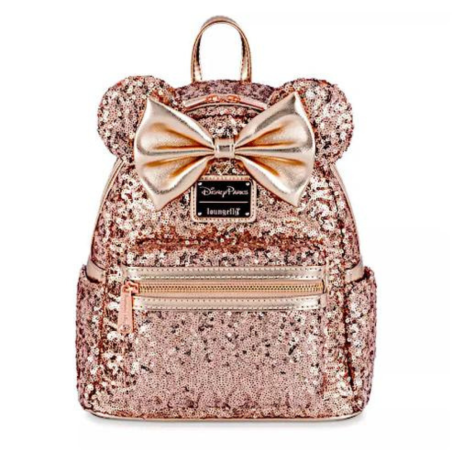 Sac à dos Sequins rose gold Minnie Mouse LOUNGEFLY