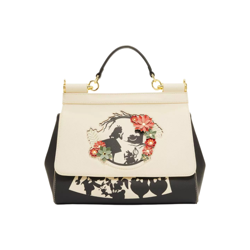 Sac à main Floral Silhouette Portrait Cream Alice au Pays des Merveilles Loungefly