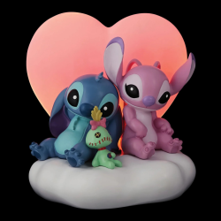 Figurine Stitch & Angel Cœur Lumineux Disney