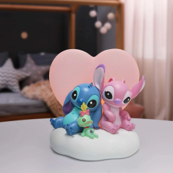 Figurine Stitch & Angel Cœur Lumineux Disney