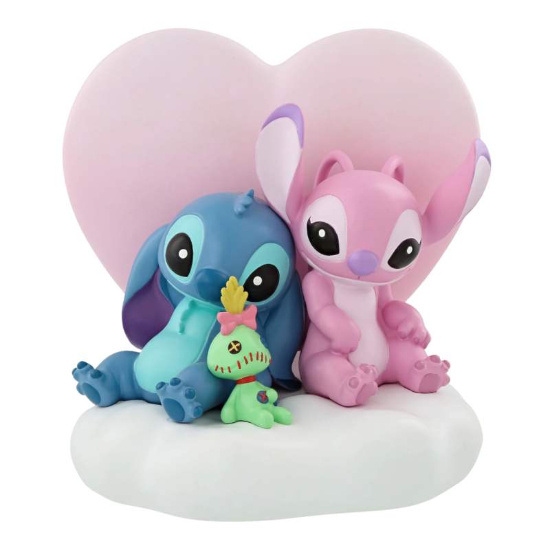 Figurine Stitch & Angel Cœur Lumineux Disney