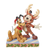 Disney traditions Statue Mickey & Pluto Noël