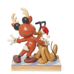 Disney traditions Statue Mickey & Pluto Noël