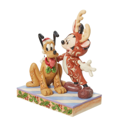 Disney traditions Statue Mickey & Pluto Noël