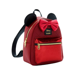 Sac à dos Burgundy velvet bow Minnie Mouse LOUNGEFLY