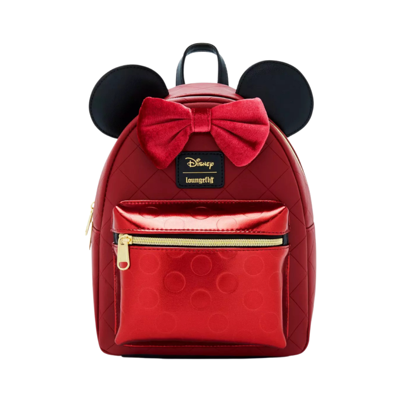 Sac à dos Burgundy velvet bow Minnie Mouse LOUNGEFLY