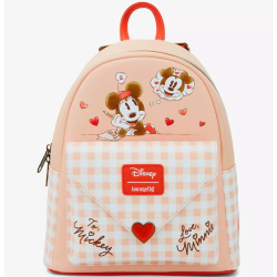 Sac à dos Minnie Mouse loves Mickey Mouse letter LOUNGEFLY