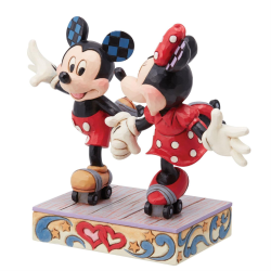 Figurine Mickey et Minnie font du roller Disney traditions