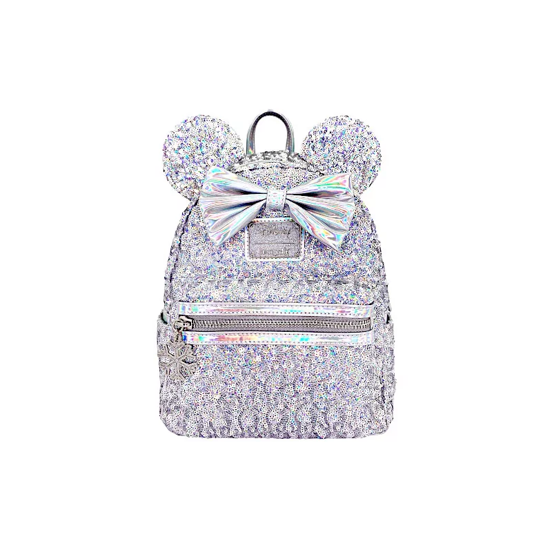 Sac à dos Silver sequins holographic Minnie Mouse LOUNGEFLY